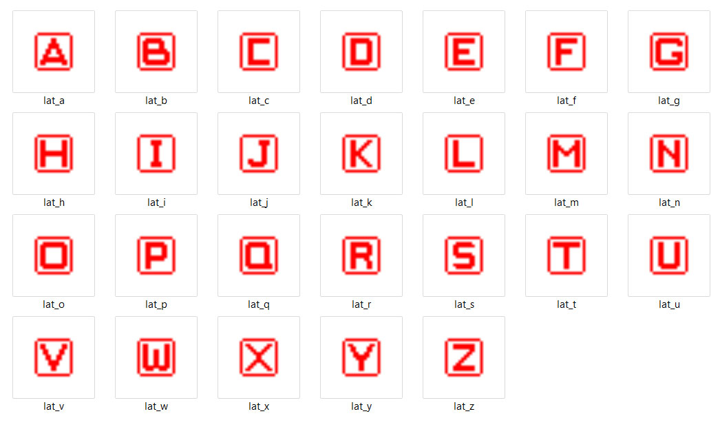 Иконки с буквами латинского алфавита